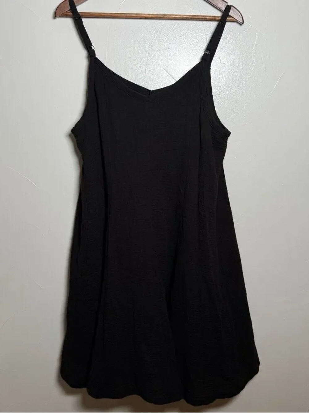 Black Sleeveless A-Line Slip Dress